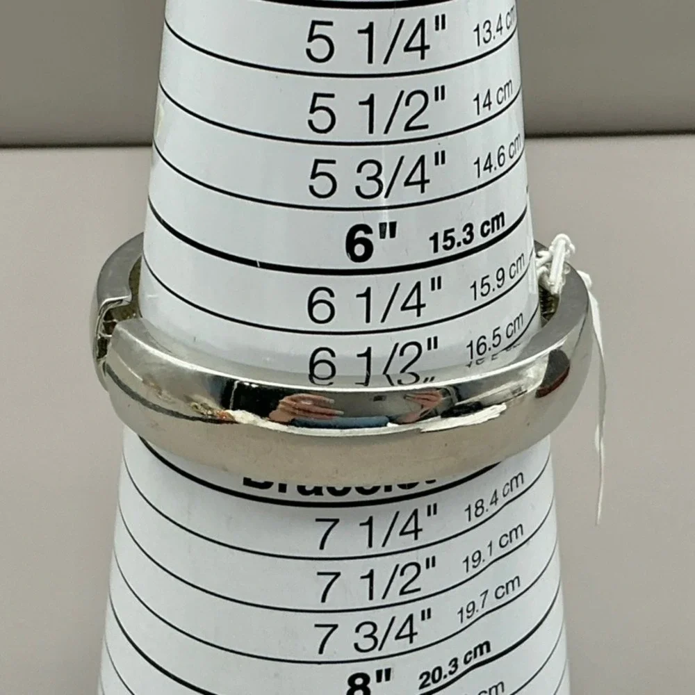 Banana Republic Bracelet Womens Silver Tone Interlocking Link Hinge Bangle 7